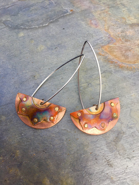 Summer Solstice Sunshine Earrings HAND SAWN ONE OF A KIND PAIR