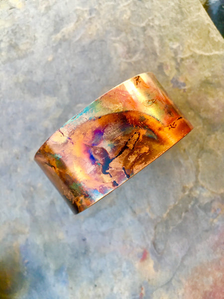 1" Firepainted Copper Cuff Bracelet