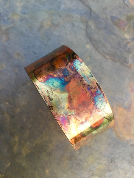 1" Firepainted Copper Cuff Bracelet