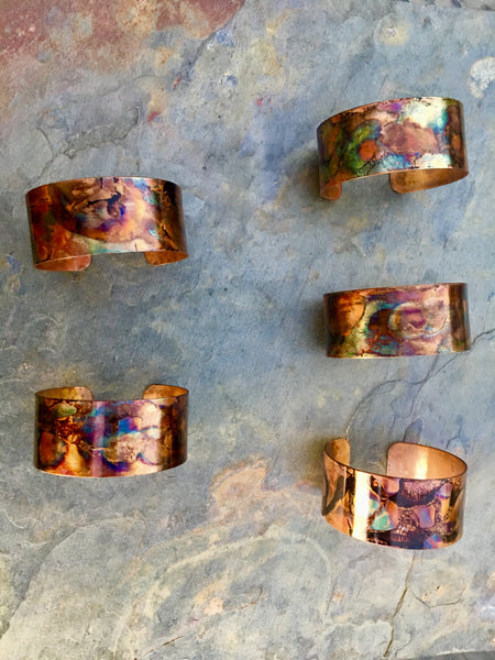 1" Firepainted Copper Cuff Bracelet