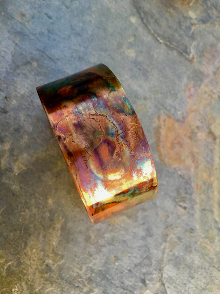 1" Firepainted Copper Cuff Bracelet