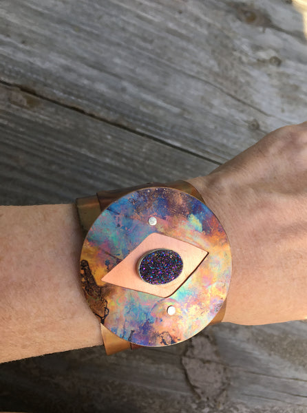 Warrior Princess Cuff with Druzy ONE OF A KIND SIGNATURE PIECE