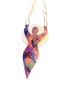 Moon Goddess Firepainted Necklace.