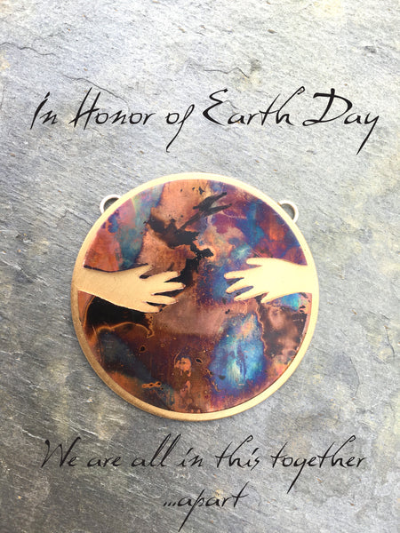 Mother Earth Pendant SIGNATURE PIECE ONE OF A KIND, Hand Sawn