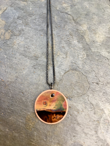 firepainted necklace, copper necklace, flame painted copper necklace, flame painted necklace, flame painted jewelry, firepainted jewelry, firepainted copper necklace