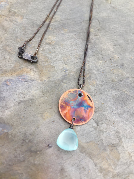 "Itty Bitty" with Chalcedony Necklace