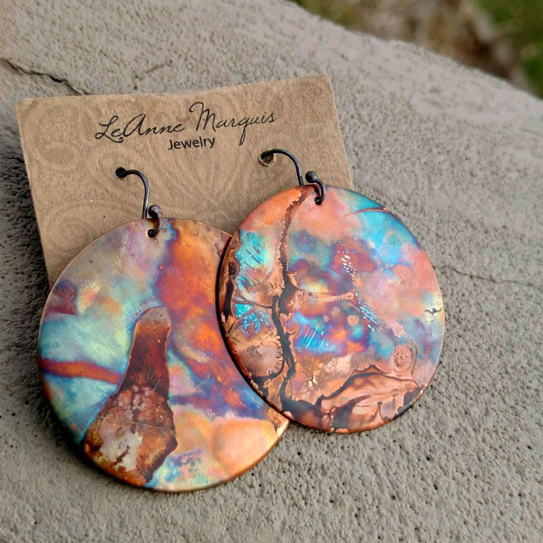 Hippy Circle Earrings (1.5" diameter)